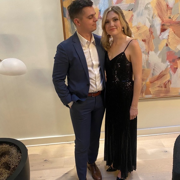 Club Monaco Black Sequin Pleated Maxi Dress – Formal Occasion, Worn Once - Picture 5 of 10